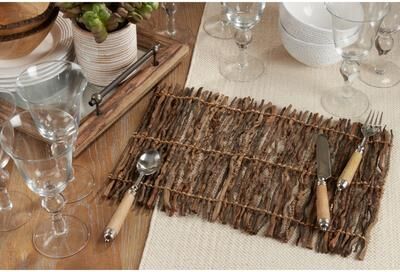 Saro Lifestyle "Woven Placemats (Set of 4) - Handwoven Natural Fiber Design for Dining, Entertaining & Everyday Table, 12""x18"""