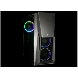 Droxio Caja Burner Atx Gaming Lat. Crist Templado (ATX), PC Gehäuse, Schwarz