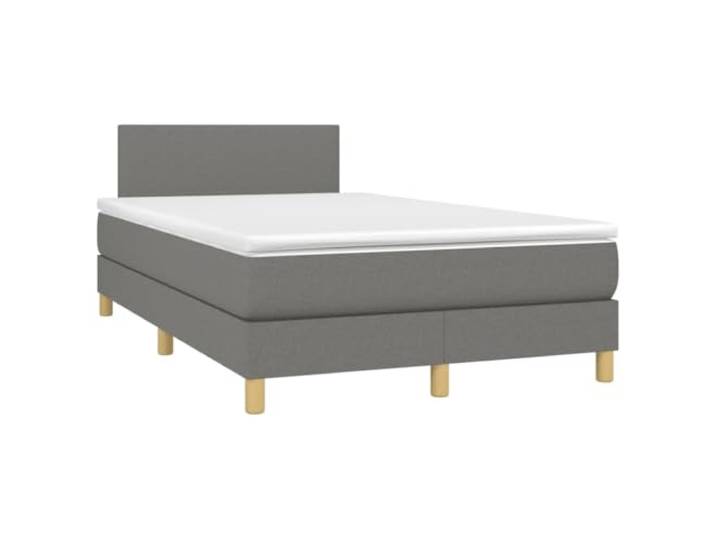 PUGYNBK Boxspringbett mit Matratze, dunkelgrau, 120 x 190 cm Verstellbares Kopfteil, Taschenfederkerne, Lattenrost, mittelharte Unterstützung
