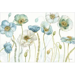FOTOTAPETE Blüten in Gold und Blau 432/290 cm
