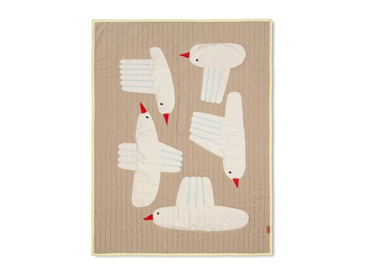 Ferm Living Couverture matelassée Bird Beige