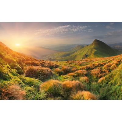 Fototapete PAPERMOON "Berg Sonnenaufgang", bunt, B:4m L:2,6m, Vlies, Tapeten