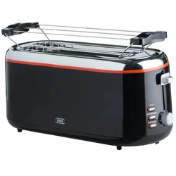 KHG Langschlitztoaster  TO-1301LSS ¦ schwarz ¦ Metall,Kunststoff ¦ Maße (cm): B: 39 H: 17,3 T: 17.0