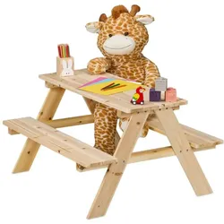 Relaxdays Kindersitzgarnitur aus Holz Hellbraun
