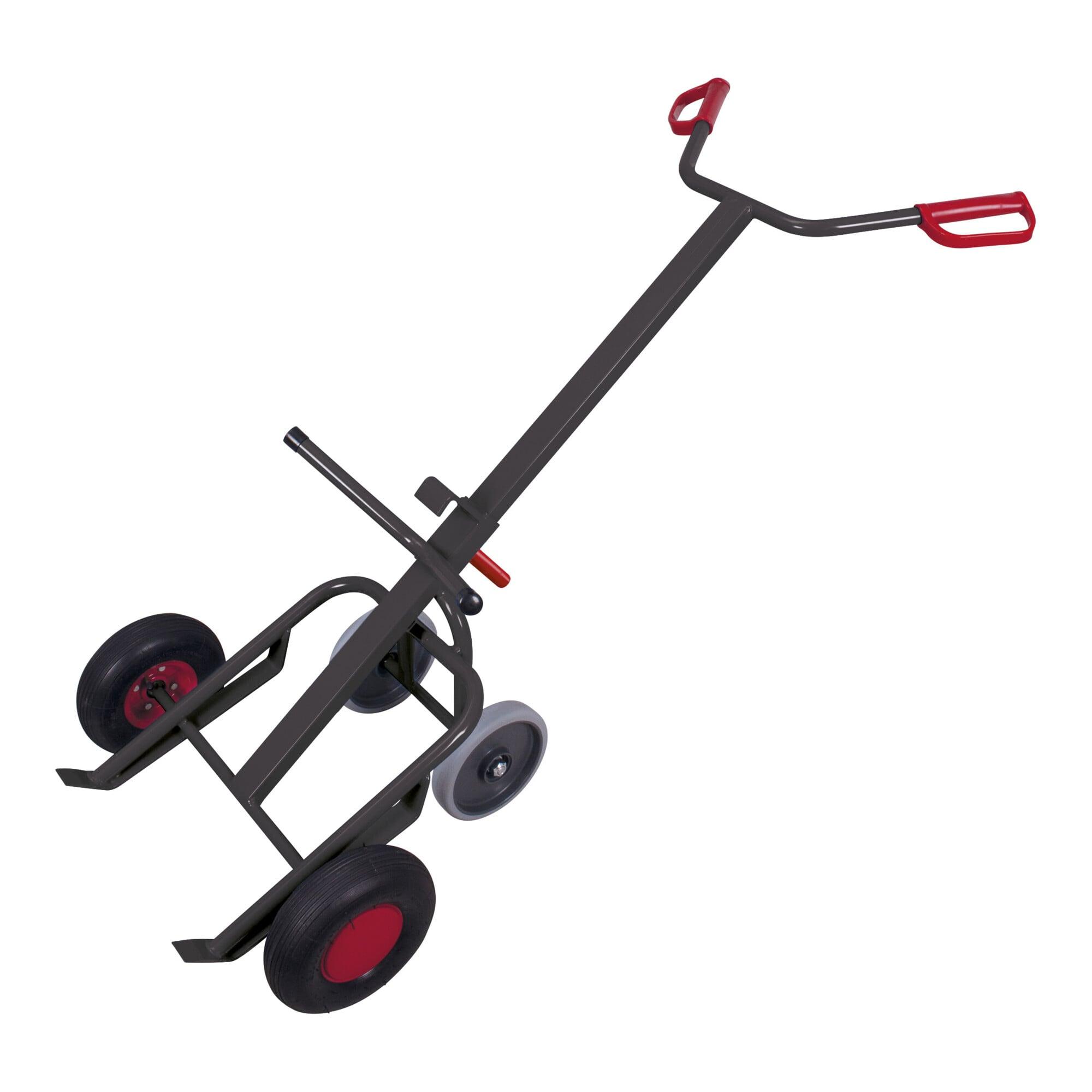 VARIOfit Fasskarre mit 2 Stützrädern RAL 7016 (zu-3342/AG)