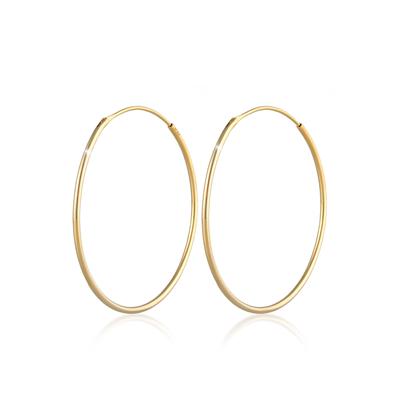 Paar Creolen ELLI "Creolen Rund Basic Klassisch 925 Silber", gold, Ohrringe, Damen, onesize, ohne Stein, Silber 925 (Sterlingsilber)