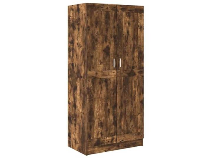 HBBMGYD Kleiderschrank, Raucheiche, 82,5 x 51,5 x 180 cm, Holz Raucheiche, Technikholz, Feuchtigkeitsbeständigkeit, Wandbefestigung, Bedienungsanleitung im Lieferumfang enthalten