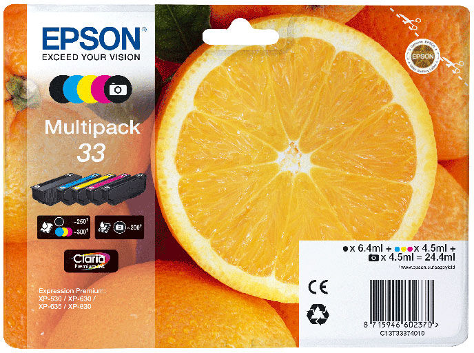 TINTEIRO EPSON 33 MULTIPACK