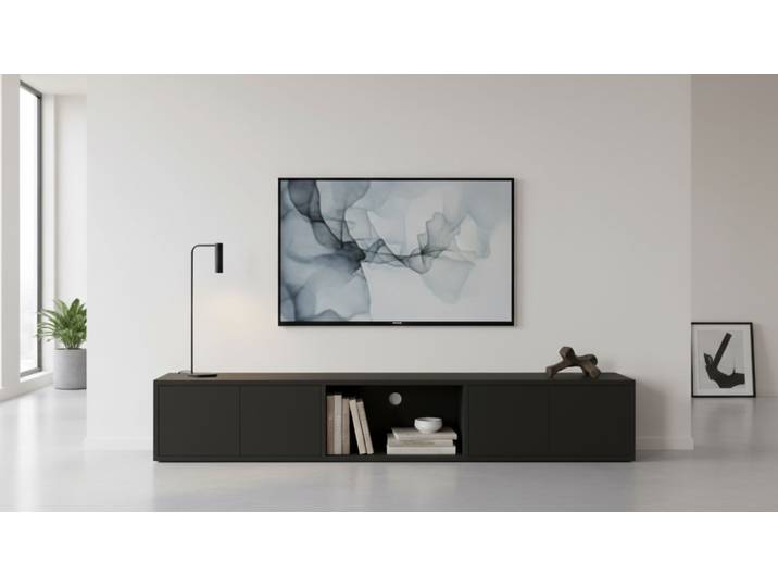 Schlichtes Lowboard nach Maß - TV-Regal mit vielen Optionen Premium Dekore Schwarz