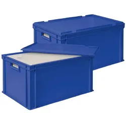 BRB 2x 35 Liter Thermobox aus EPS in Eurobox 600x400 mit Deckel, blau