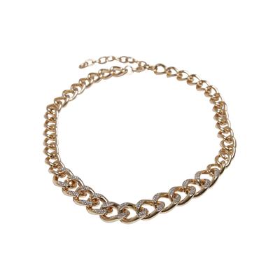 Edelstahlkette URBAN CLASSICS "Urban Classics Unisex Comet Crystal Necklace", gold, Halsketten, Herren, onesize, Eisen, Edelstahlkette