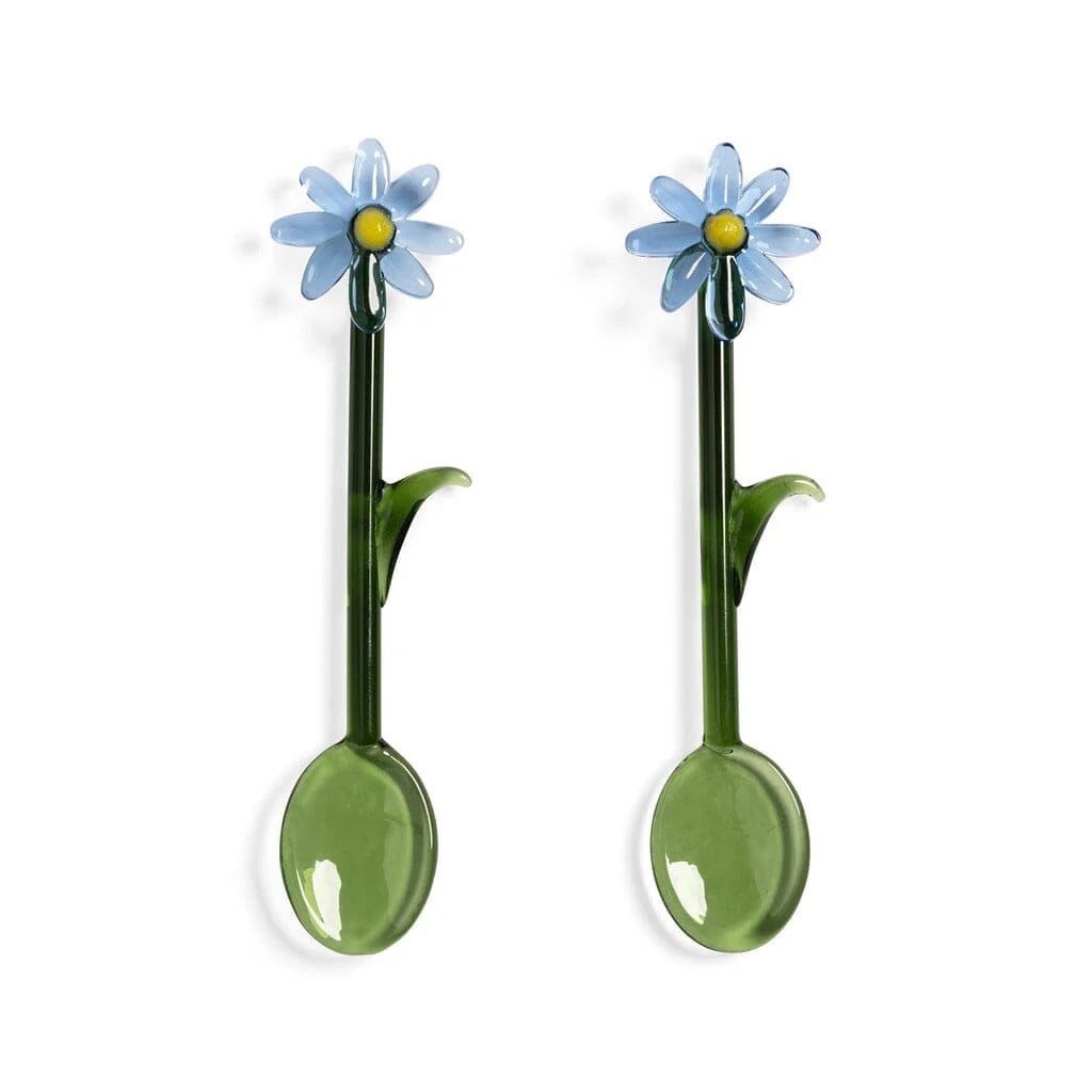 &Klevering Lepel Flora Blauw Set van 2