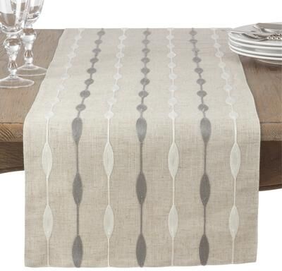 Saro Lifestyle Modern Embroidered Design Table Runner