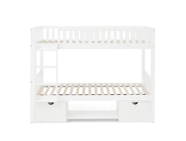 Lit double en pin massif blanc 90x200 cm