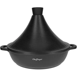 Cheffinger Tajine-Topf, Pfanne + Kochtopf, Schwarz