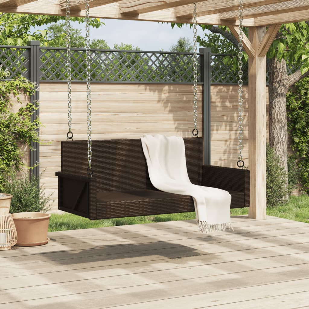 vidaXL Balancelle marron 119x56x48 cm résine tressée