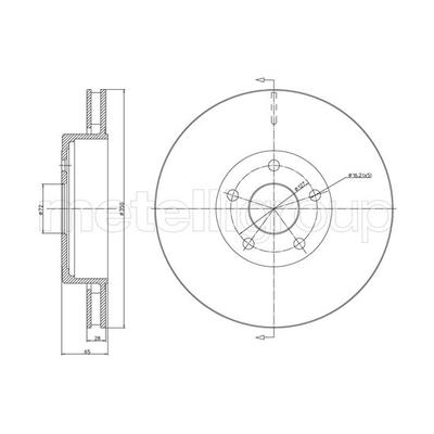 METELLI Bremsscheibe 23-1560C belüftet 350mm 28mm für JEEP