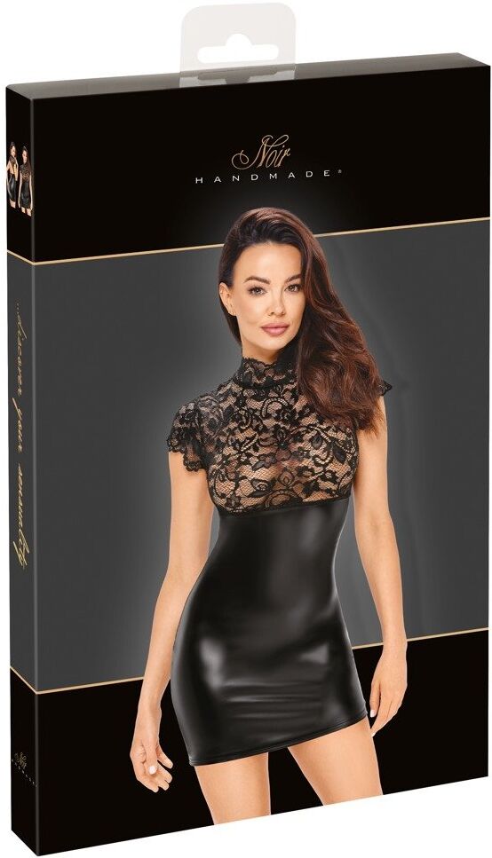 Noir HandMade Robe en Dentelle Noire Élégante