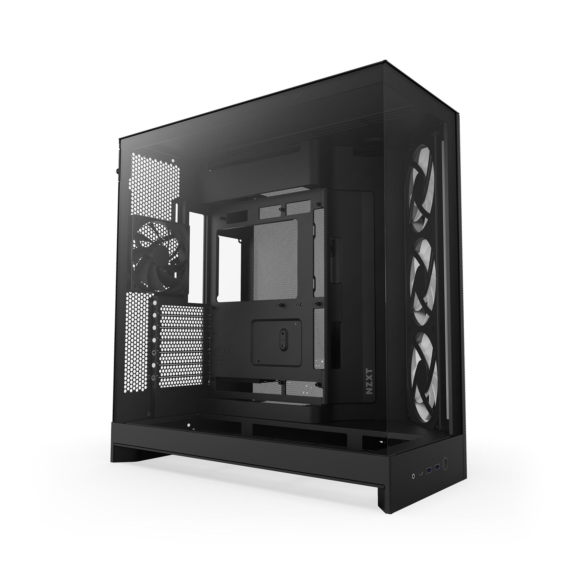 NZXT H9 Flow RGB (2025) All Black Midi Tower ATX Gaming Gehäuse schwarz mit Glasfenster CM-H92FB-R1