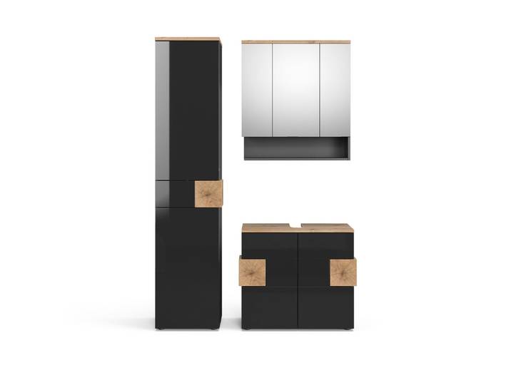 Meubles bain 3 pièces anthracite 75x64cm