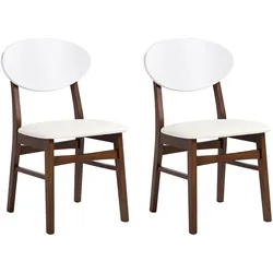 ESSZIMMERSTUHL 2er-Set Holz Cremeweiß/Braun Amery