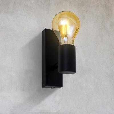B.K.LICHT LED Wandleuchte, schwarz, 1, H: 11cm, Leuchten, Retro Wandlampe Vintage Wandspot matt Industrie Wohnzimmer Flur E27, LED Wandleuchte