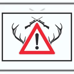 HB-Druck Achtung Jagd Gewehr Schild mit Symbol A3 (297x420mm)