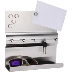 Excellent Houseware, Schlüsselbrett, Schlüsselbrett mit 5 Haken, Magnetwand und Ablage