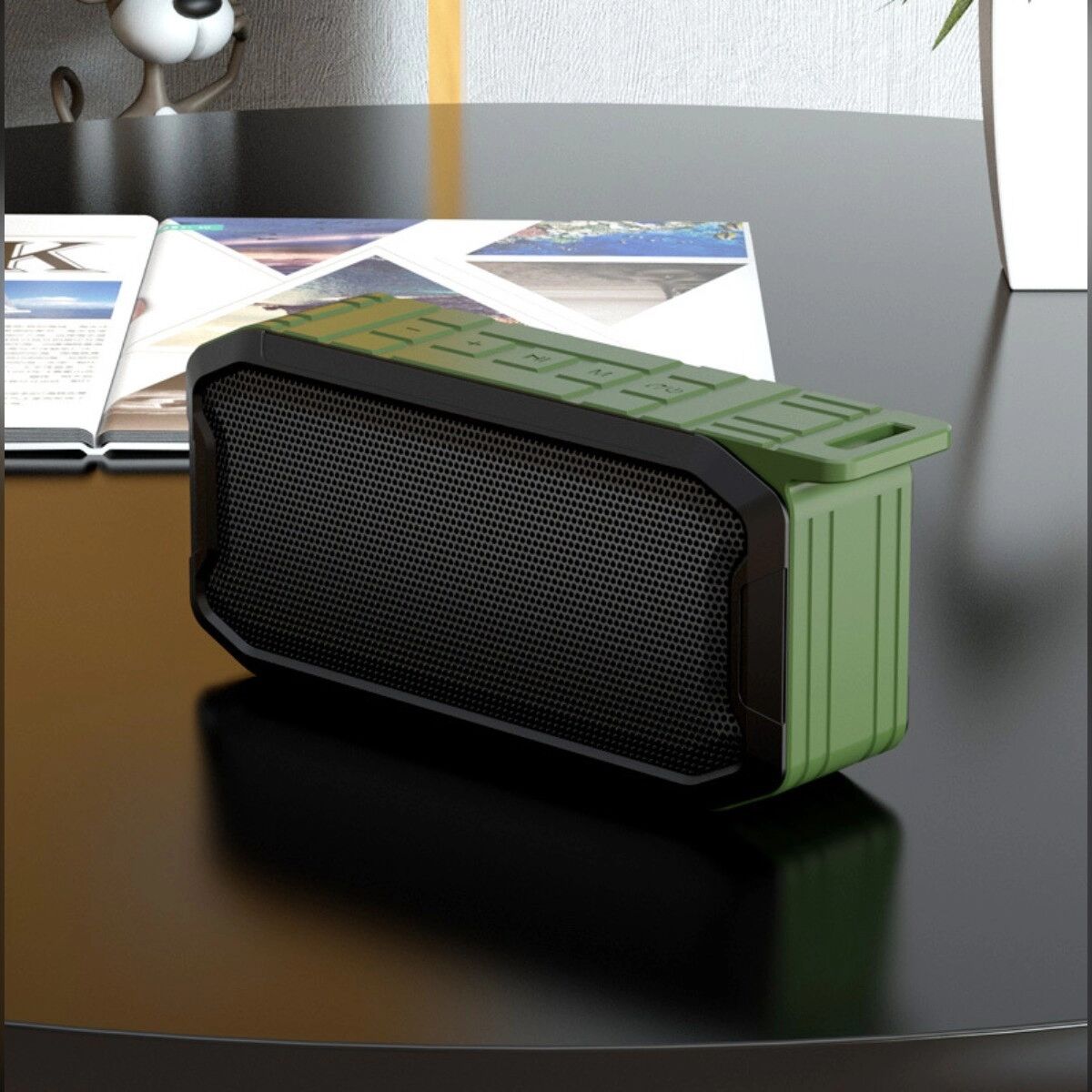 INF Outdoor Bluetooth Lautsprecher – IPX7 wasserdicht, 5W Tiefbass, Bluetooth 5.0, 24h Wiedergabe, TWS Stereo Grün