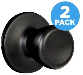 Design House Matte Black Traditional Tulip Dummy Door Knob, Non-Locking Closet and French Door Application, 2-Pack