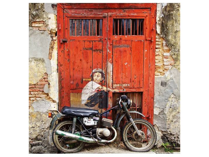 Alubild Street Art mit Moped image LAND