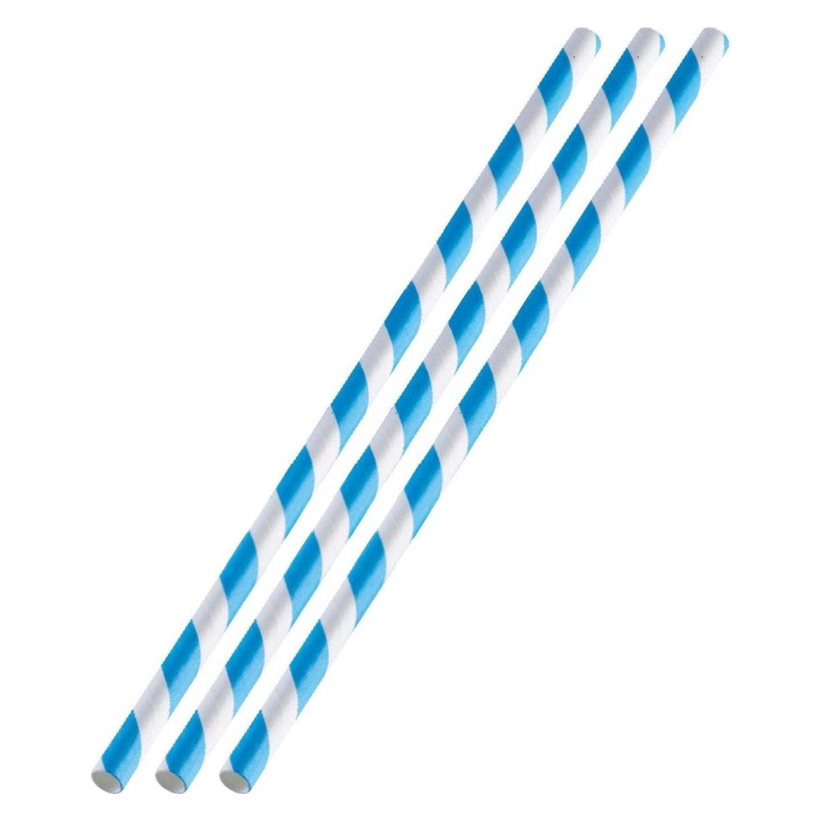 Westmark 50 Papier-Trinkhalme, blau-weiss, 19,7 cm, 50 sb (5240226B)