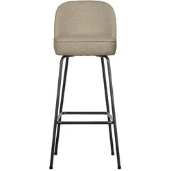 Barhocker Vogue aus Bouclé-Stoff, modern, gepolstert, Beige, elegantes Metallgestell