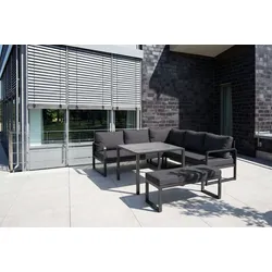 OUTFLEXX Laguna Gartenlounge, dunkelgrau, Aluminium/Polyester, pulverbeschichtet