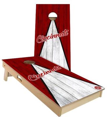 Skip's Garage Cincinnati Triangle Baseball Outdoor Cornhole Board Set