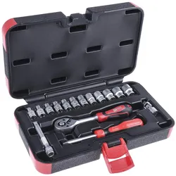 RS PRO, Steckschlüssel + Stecknuss, Steckschlüssel 1/4" Satz 16-teilig