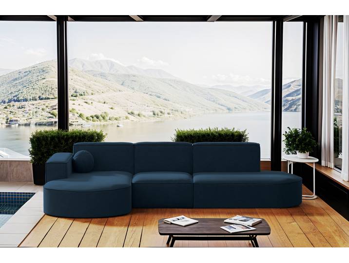 Kaiser Möbel Gartenmöbel Ecksofa,Couch ,Sofa L-Form Garten Modena L Patio Marineblau Links