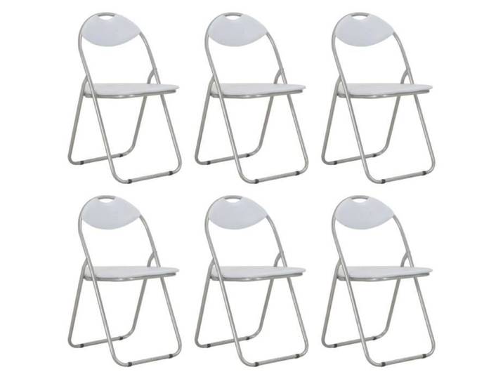 Chaises pliantes de salle à manger - Blanc - Similicuir