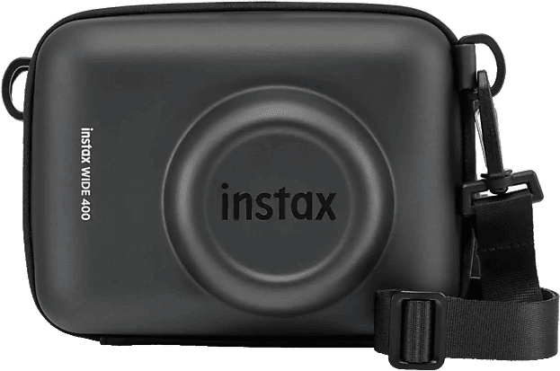 Funda cámara - Fujifilm Instax Wide 400, Estructura rígida, Correa para el hombro, Negro azabache