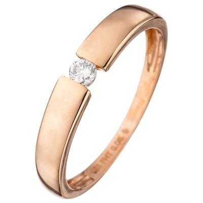 Solitärring JOBO "Spannring Roségoldring" Gr. 54, rosa (roségold 585), Fingerringe, Damen, 54, SI = kleine Einschlüsse, Diamanten Roségold 585, Diamanten, Roségold 585, 585 Roségold mit Diamant