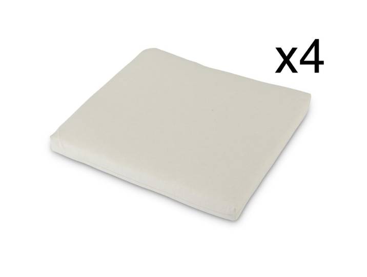 Pack 4 coussins de chaise de jardin ecru