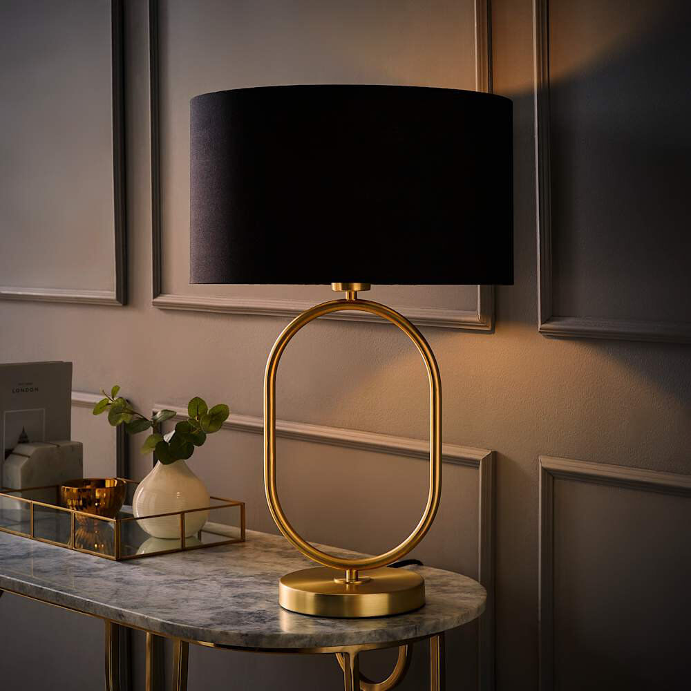 Fairmont Park Alechandre Metal Table Lamp Black 42.3cm H X 25cm W X 25cm D