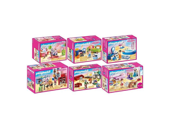 Playmobil® 70206-07-08-09-10-11 Dollhouse 6er Set Alle Zimmer Konstruktions-Spielset