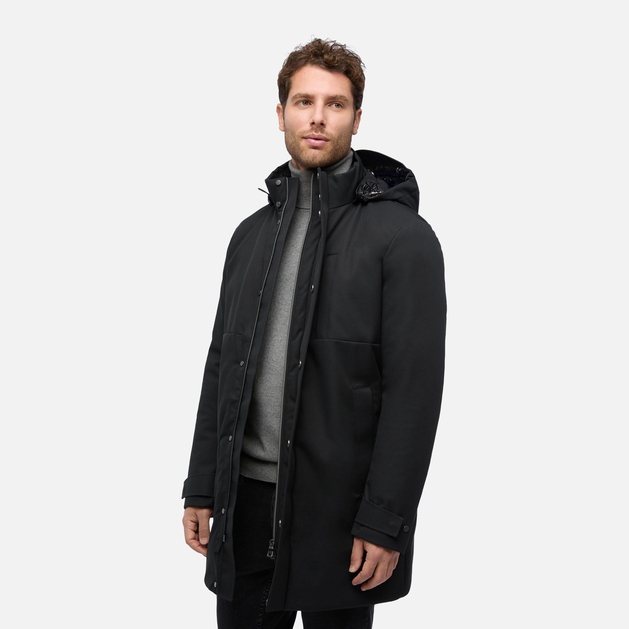 Geox Schwarzer Herrenparka von Aerantis 56