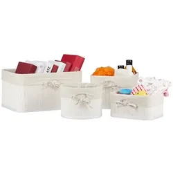 relaxdays 4er-Set Aufbewahrungskorb »Bambus« braun