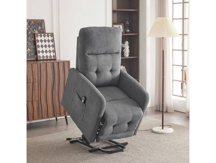 Fauteuil releveur électrique Fauteuil Relax Dossier inclinable et repose-pieds ajustable 74x66x102 cm Gris foncé