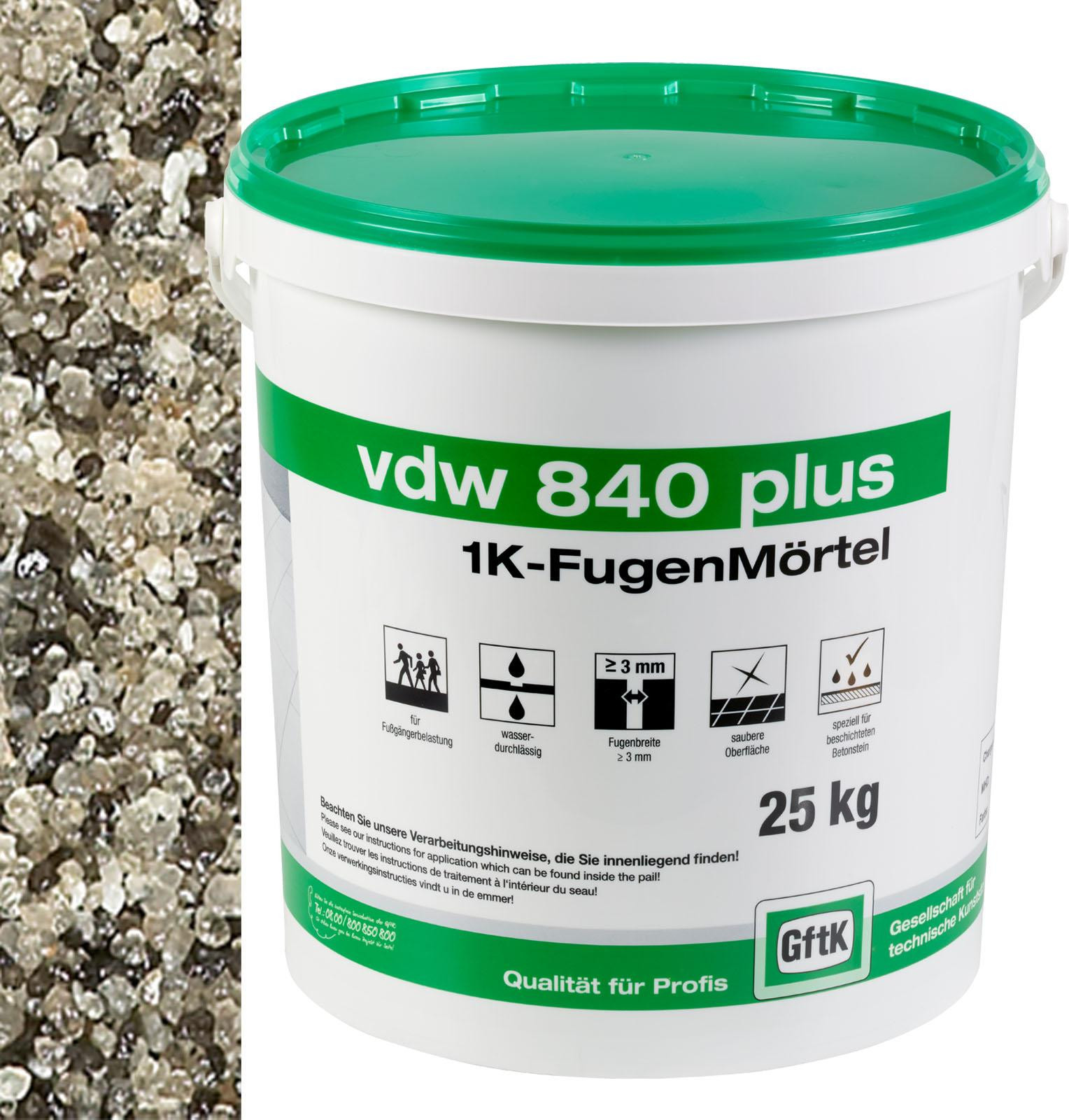 vdw 840 plus 1K-voegmortel, 25 kg, steingrijs