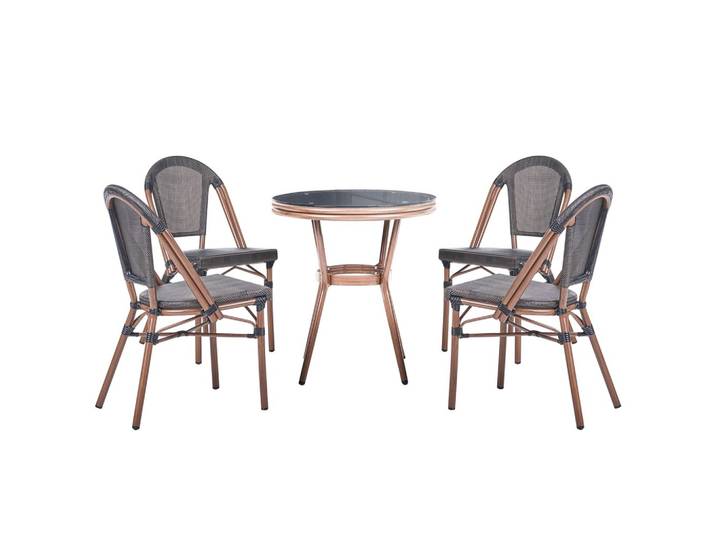 GARTENMÖBEL-SET 4-Sitzer Grau Polyrattan Rifreddo