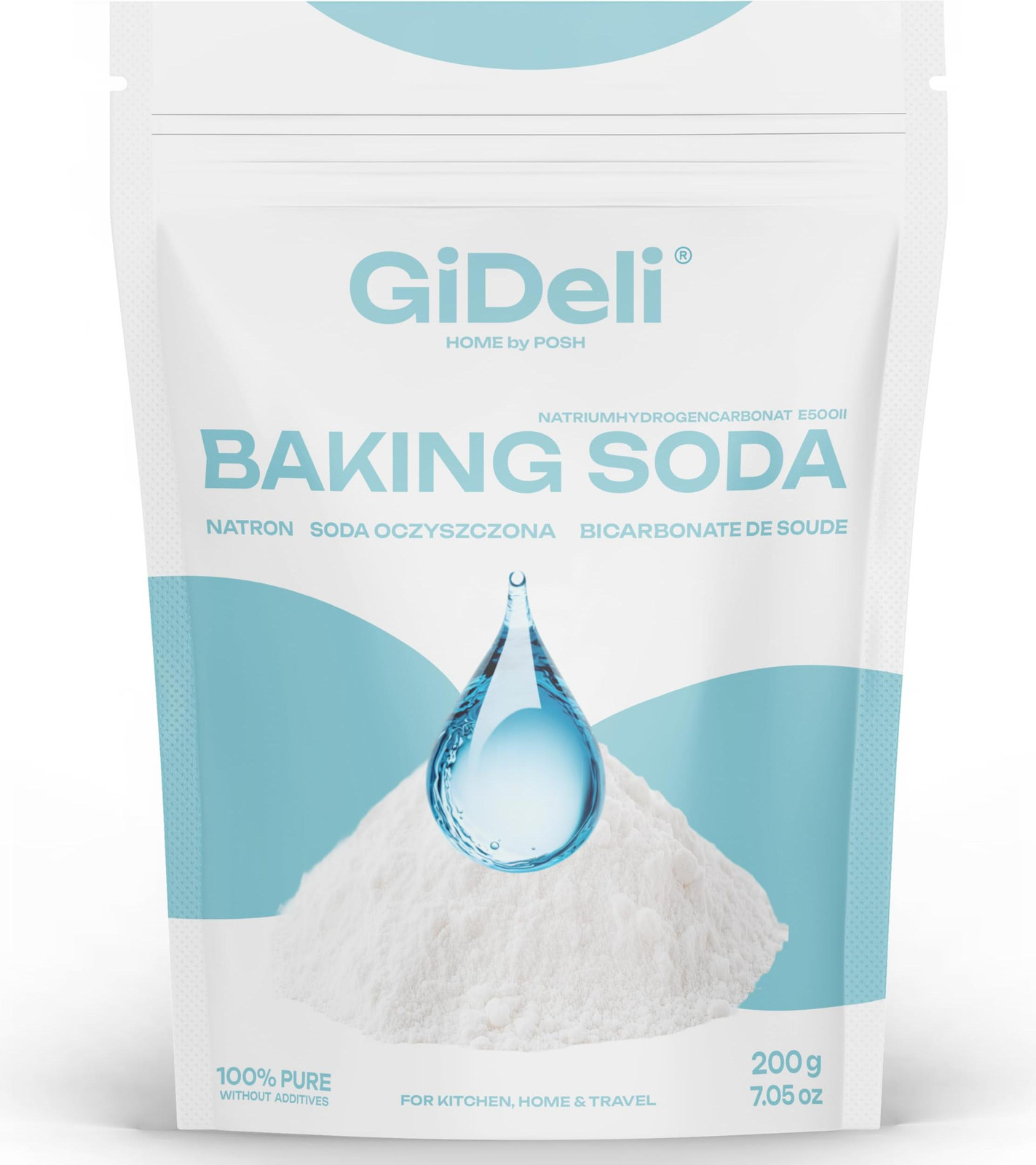 GiDeli Natronpoeder 200g, Baking Soda E500ii, Natriumbicarbonaat