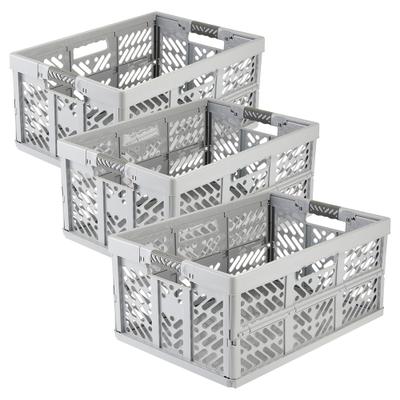 Klappbox KEEEPER "ben, 3er Set", nordic grau, B:37cm H:54cm T:16,5cm, Kunststoff, Einkaufskörbe, Profi-Klappbox mit Softgriffen
